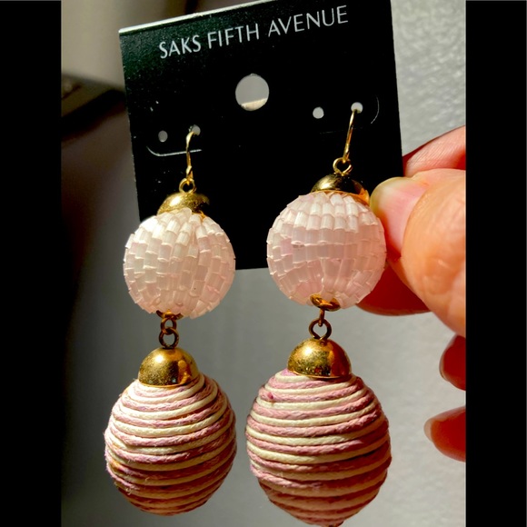BaubleBar Jewelry - BaubleBar pale pink drop ball earrings.